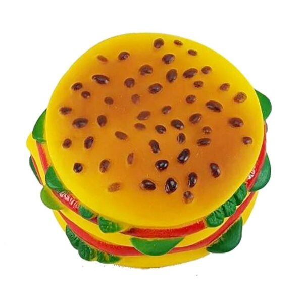 15094651831 hamburguer p brinquedo borracha p cachorro mordedor atacado pet shop Hambúrguer Borracha Pet 7 cm c/ Som Brinquedo para Cachorro Atacado