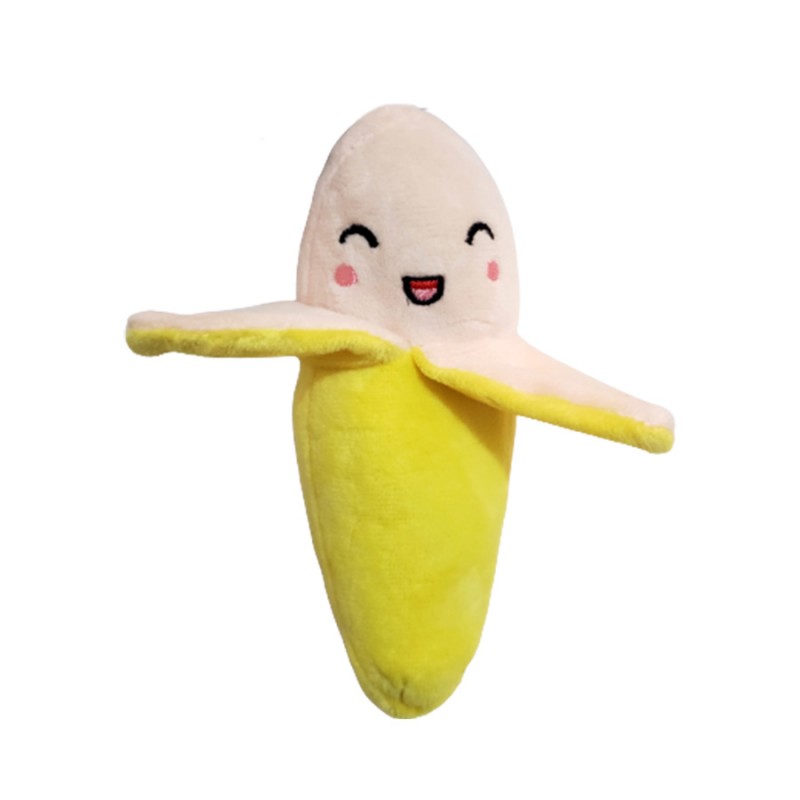 Pelúcia banana P cães e gatos brinquedo atacado pet shop