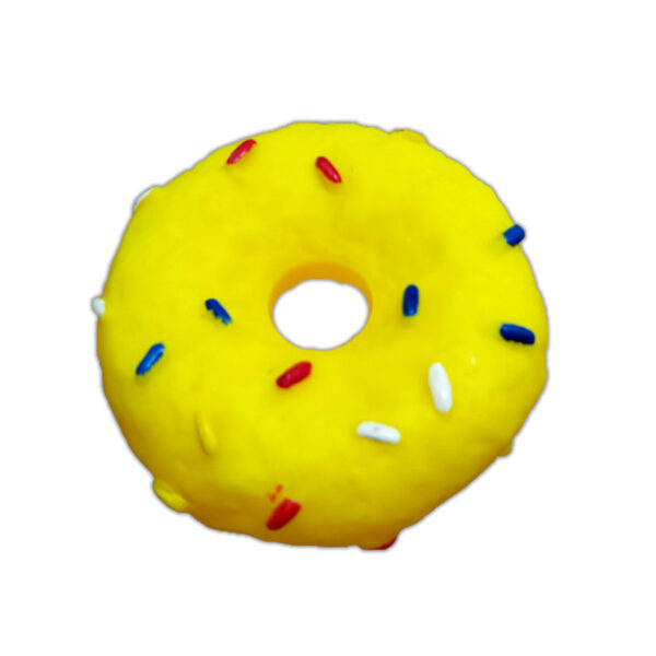 15214825447 dunets202 Brinquedo para Cachorro Mordedor Rosca Donuts Borracha Pet 8 cm c/ Som Cores Variadas