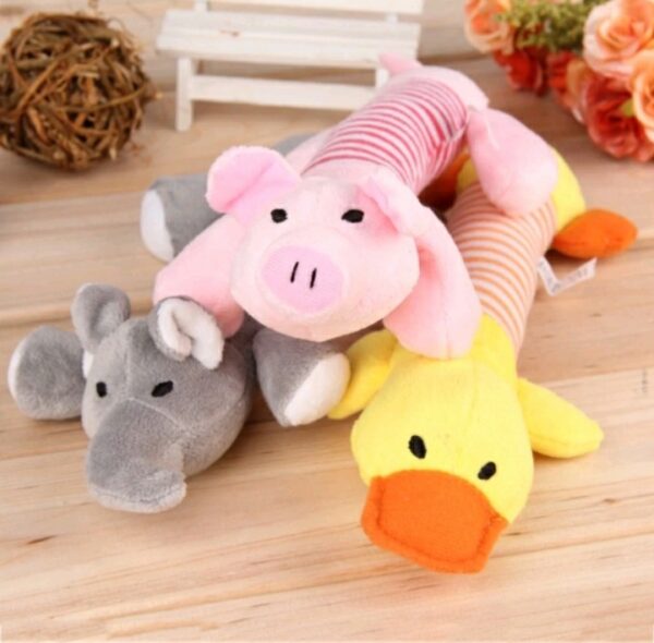 Pelúcia porco elefante pato 27 cm com som atacado pet shop