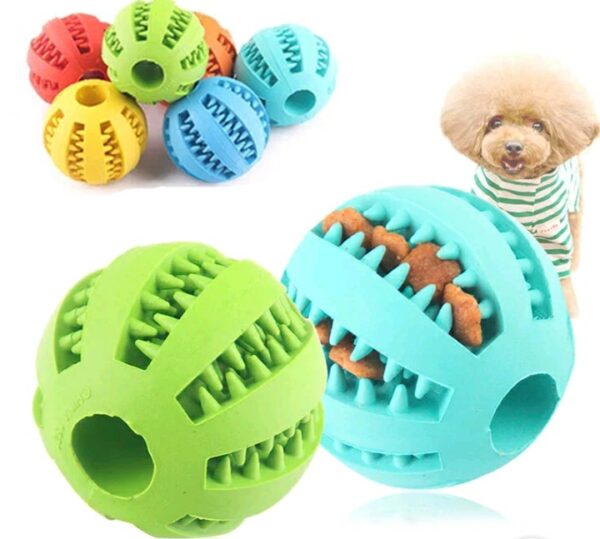 Bola Petisco Petisqueira Borracha 6,5 cm brinquedo p/ cachorro cores variadas - Image 3