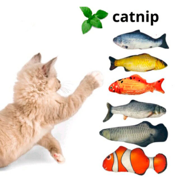 Pelúcia Peixe com Catnip Para Gatos Atacado Pet Shop - Image 2