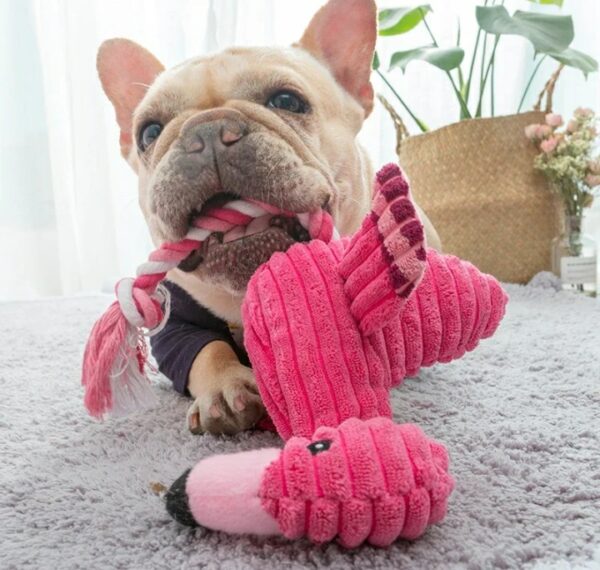 Pelúcia Flamingo Rosa com Som 35 cm Atacado Pet Shop