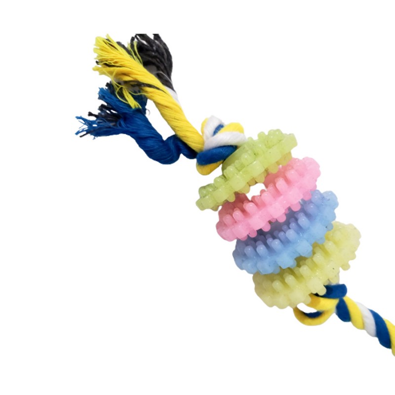 Corda Anéis Coloridos de Borracha Brinquedo p/ Cachorro Atacado Pet - Image 6