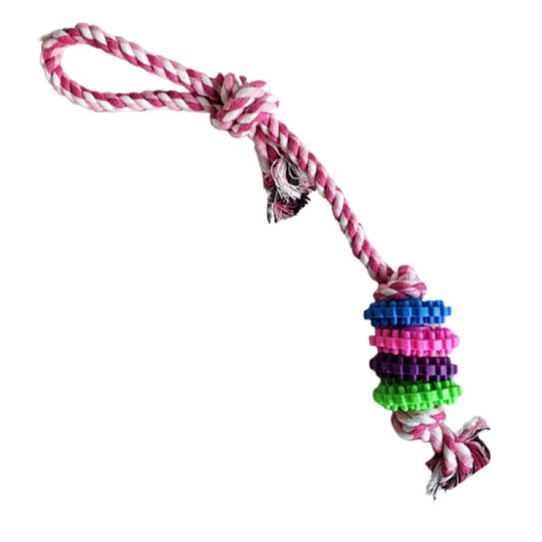 Corda Anéis Coloridos de Borracha Brinquedo p/ Cachorro Atacado Pet - Image 4