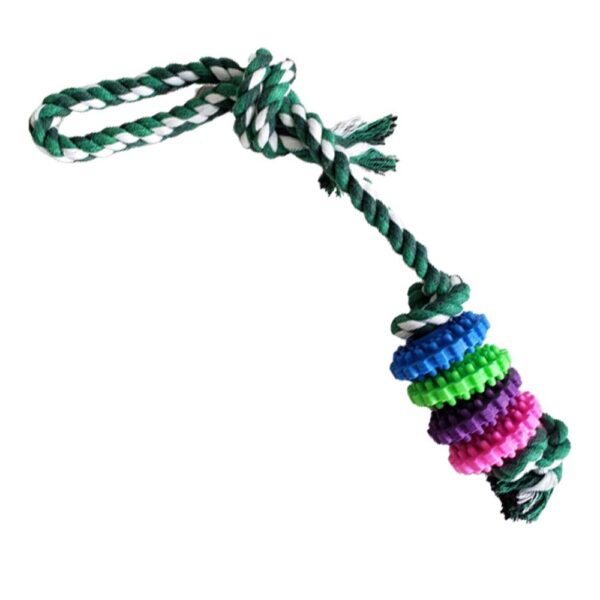 Corda Anéis Coloridos de Borracha Brinquedo p/ Cachorro Atacado Pet - Image 7