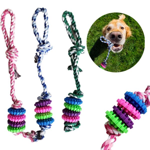 Corda Anéis Coloridos de Borracha Brinquedo p/ Cachorro Atacado Pet