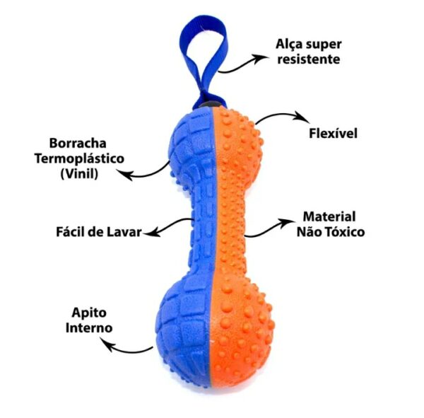 Halteres 18 cm Borracha Resistente Cores Variadas - Image 2