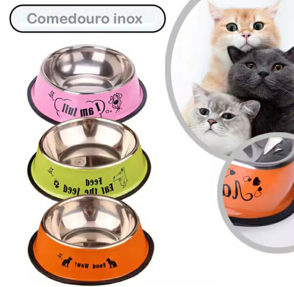 Comedouro inox Estampado 150 ml antiderrapante P - Image 3